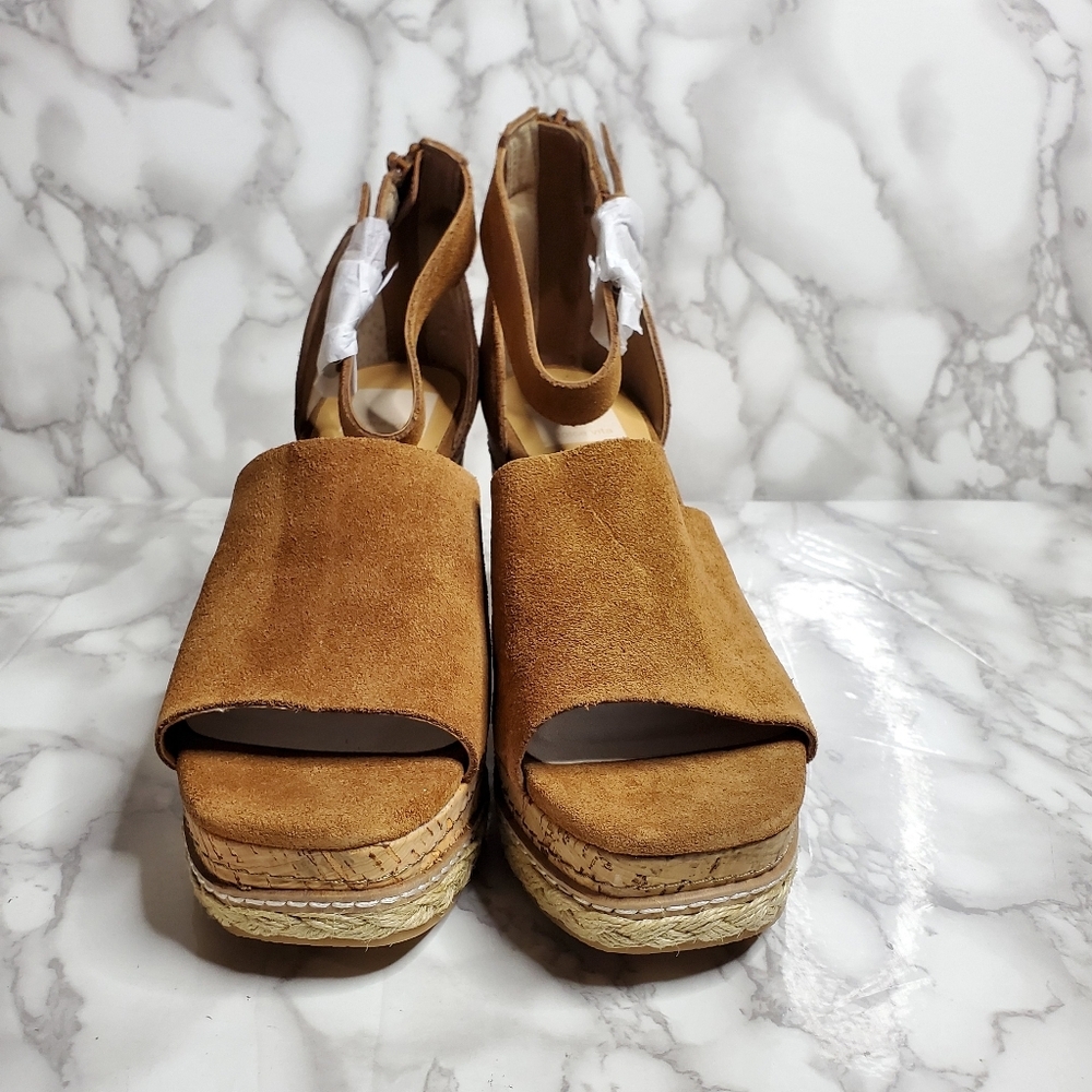 Dolce Vita Brown Suede Wedge Sandals Otto 7.5 - Picture 2 of 11